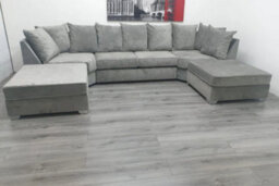 Stratus Interiors Easton Large U-Shaped Sofa In Soft Velvet Fabric - Spacious Modern Design Sofa (190 X 310 X 190 Cm) - thumbnail 4