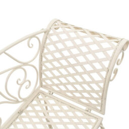 Berkfield Garden Chaise Lounge 128 Cm Metal Antique White - thumbnail 4
