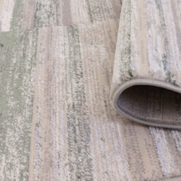 The Rug Edit Ritz Metallic Stripe Green Living Room Rug - 80X140Cm - thumbnail 6