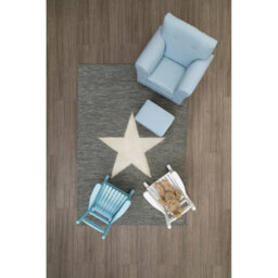 Premier Housewares Interiors By Premier Blue And White Stripe Rocker With Footstool For Kids, Velvet Stool, Adjustable Sofa Footstool, Ergonomic Sofa - thumbnail 4