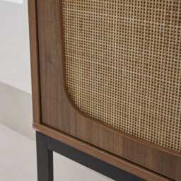 Sweeek - 165Cm Sideboard With Wood And Cane Effect Natural 80X40X165 Cm - Retro - thumbnail 7