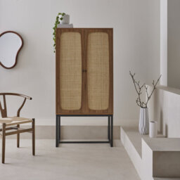 Sweeek - 165Cm Sideboard With Wood And Cane Effect Natural 80X40X165 Cm - Retro - thumbnail 6