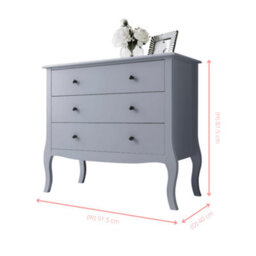 Nöa & Nani Noa & Nani Chest Of Drawers 3 Drawer In Silk Grey Camille - thumbnail 5