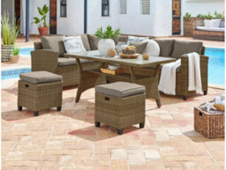 Impact Furniture Garden Dining Set Outdoor Rattan Corner Sofa Table Armchair 8 Seater Patio Decking Premium Furniture With Brown Cushions Barca - thumbnail 4