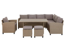 Impact Furniture Garden Dining Set Outdoor Rattan Corner Sofa Table Armchair 8 Seater Patio Decking Premium Furniture With Brown Cushions Barca - thumbnail 5