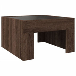Berkfield Coffee Table With Infinity Led Brown Oak 50X50X30 Cm - thumbnail 8