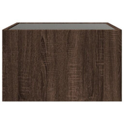 Berkfield Coffee Table With Infinity Led Brown Oak 50X50X30 Cm - thumbnail 7