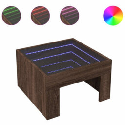 Berkfield Coffee Table With Infinity Led Brown Oak 50X50X30 Cm - thumbnail 2