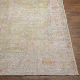 Livabliss Kemer-Washable Green Pink Blue Traditional Vintage Boho Living Dining Rug 160 X 213 Cm Easy Care, Non Shedding - thumbnail 5