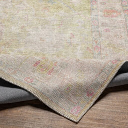 Livabliss Kemer-Washable Green Pink Blue Traditional Vintage Boho Living Dining Rug 160 X 213 Cm Easy Care, Non Shedding - thumbnail 4
