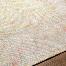 Livabliss Kemer-Washable Green Pink Blue Traditional Vintage Boho Living Dining Rug 160 X 213 Cm Easy Care, Non Shedding - thumbnail 3