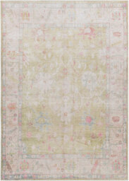 Livabliss Kemer-Washable Green Pink Blue Traditional Vintage Boho Living Dining Rug 160 X 213 Cm Easy Care, Non Shedding