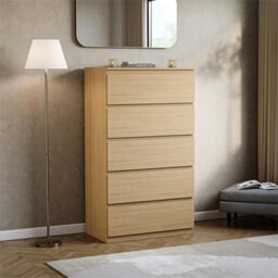 Pine 5 Drawer Chest Of Drawers Storage Cabinet Bedroom Furniture - thumbnail 2