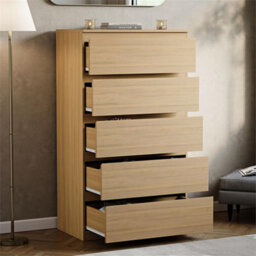 Pine 5 Drawer Chest Of Drawers Storage Cabinet Bedroom Furniture - thumbnail 3