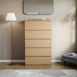 Pine 5 Drawer Chest Of Drawers Storage Cabinet Bedroom Furniture - thumbnail 4