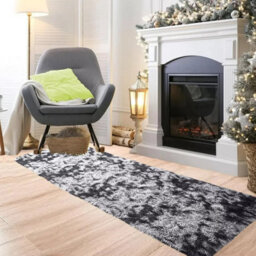 Ameha Tye Dye Grey Shaggy Runner For Living Bedroom Kitchen Mat Pet Friendly Modern Rugs, 60X220 Cm - thumbnail 3
