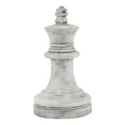 Hill Interiors Athena Stone King Chess Piece - Ceramic - L16 X W16 X H28 Cm - White - thumbnail 1