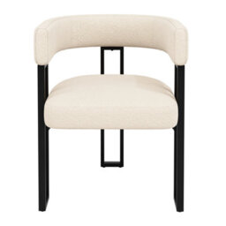 Btm Dining Chairs Set Of 4, Fabric Upholstered, Curved Backrest, Beige - thumbnail 9