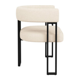Btm Dining Chairs Set Of 4, Fabric Upholstered, Curved Backrest, Beige - thumbnail 8