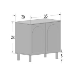 Decorotika Bohem 90 Cm Side Board White Walnut - thumbnail 7