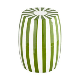 Sweeek - Side Table End Table Bedside Table In Enameled Steel Two-Tone Stripes Diam.35 X H 46Cm Green 35X35X46 Cm - Mizzy - thumbnail 2