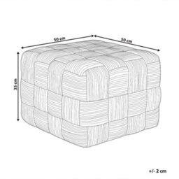 Wyld And Coco Beige Jute Pouf Ottoman 50 X 50 Cm With Eps Bead Filling - thumbnail 4