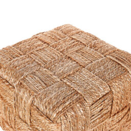 Wyld And Coco Beige Jute Pouf Ottoman 50 X 50 Cm With Eps Bead Filling - thumbnail 3