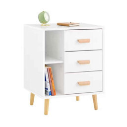 Bedside Table With 3 Drawers And 2 Shelves Bedroom Living Room - thumbnail 1