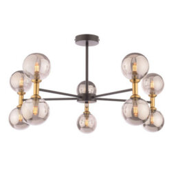Pagazzi Lighting Pagazzi Loxley 10 Light Black & Gold Semi Flush Ceiling Light - thumbnail 3