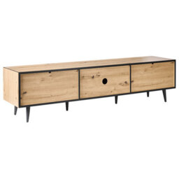 Wyld And Coco Loftcraft Tv Stand - Light Brown Mdf, 2 Doors, 4 Drawers, Metal Legs, Wide 180Cm - thumbnail 9