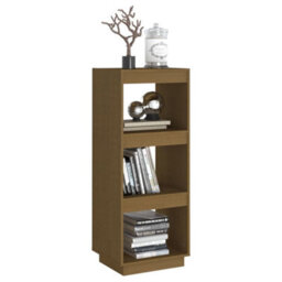 Berkfield Book Cabinet/room Divider Honey Brown Solid Pinewood - thumbnail 4
