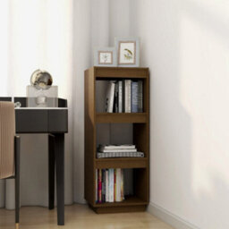 Berkfield Book Cabinet/room Divider Honey Brown Solid Pinewood - thumbnail 3