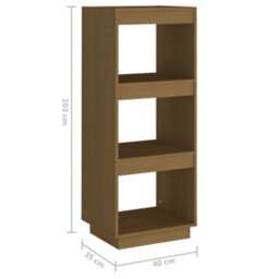 Berkfield Book Cabinet/room Divider Honey Brown Solid Pinewood - thumbnail 8