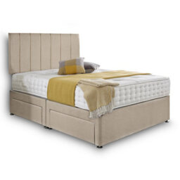 Dining Tables Oslo Matching Headboard Divan Set, 2 Drawer On Same Side With Sprung 1500 Comfort Mattress - Plush Almond - Double - thumbnail 4