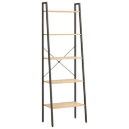 Vidaxl 5-Tier Standing Shelf Light Brown And Black 56X35X174 Cm - thumbnail 2