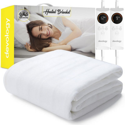 Devology Fully Fitted Mattress Cover Heated Electric Blanket - Elastic Straps - Machine Washable - Small Double - 120X190Cm - image 1