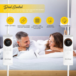 Devology Fully Fitted Mattress Cover Heated Electric Blanket - Elastic Straps - Machine Washable - Small Double - 120X190Cm - thumbnail 2