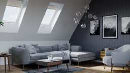 Yardlite Roof Window Grey / White Upvc Pivot Loft Skylight Unvented + Flashing  - C4A - 55Cm X 98Cm, Kfp Plain Tile Flashing - thumbnail 4