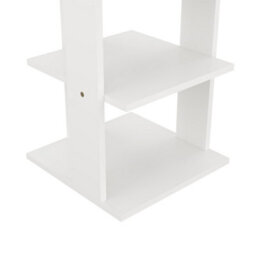 Thehotsale 8 Tier Square Stable And Heavy-Duty White Particle Board Shoe Rack With Hooks - thumbnail 8