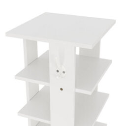 Thehotsale 8 Tier Square Stable And Heavy-Duty White Particle Board Shoe Rack With Hooks - thumbnail 6