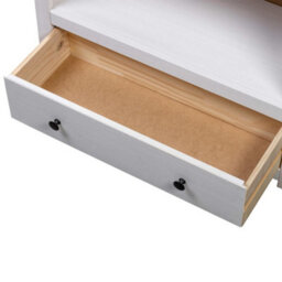 Walplus White Bookcase Solid Pine Wood Panama Range 80X35X110 Cm - thumbnail 8