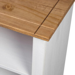 Walplus White Bookcase Solid Pine Wood Panama Range 80X35X110 Cm - thumbnail 7