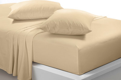 Homes & Linen Microfibre Latte Flat Sheet Super Soft Wrinkle Free & Breathable Lightweight Hotel Quality Bed Sheet
