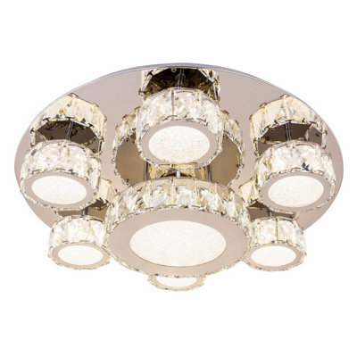 Luminosa Lighting Luminosa Amur Ceiling Light Chrome K9 Crystals 7X Led 4000K - image 1