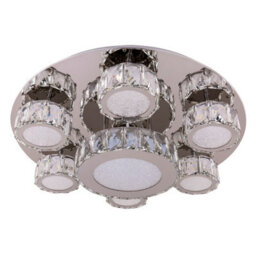 Luminosa Lighting Luminosa Amur Ceiling Light Chrome K9 Crystals 7X Led 4000K - thumbnail 2