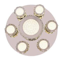 Luminosa Lighting Luminosa Amur Ceiling Light Chrome K9 Crystals 7X Led 4000K - thumbnail 3