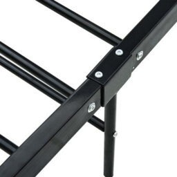 284688 Vidaxl Bed Frame Without Mattress Black Metal 180X200 Cm Super King - thumbnail 8