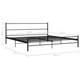 284688 Vidaxl Bed Frame Without Mattress Black Metal 180X200 Cm Super King - thumbnail 7