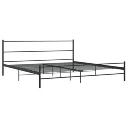284688 Vidaxl Bed Frame Without Mattress Black Metal 180X200 Cm Super King - thumbnail 2