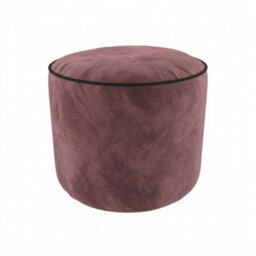 Luxury Velvet Large Round Bean Bag Ottoman Soft Plush Velvet Stool Pouffe Burgundy - thumbnail 2